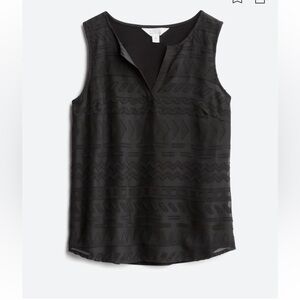 Market & Spruce Ezide Black Textured Mixed Material Top-Size M